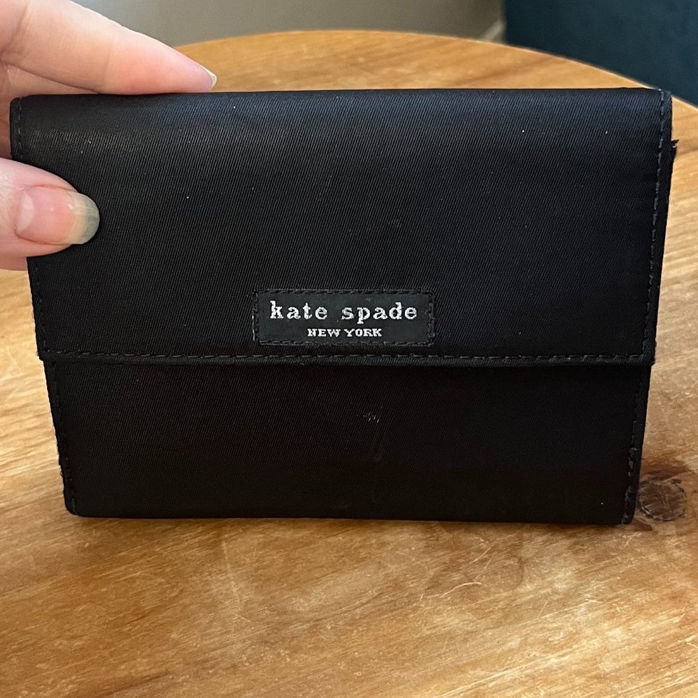 90s kate spade nylon black wallet french wallet
